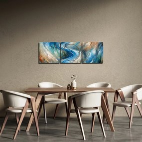 Kép - Absztrakt áramlat (órával) (90x30 cm)