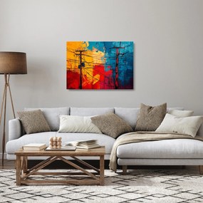 Üveg kép - Absztrakt elektromos vezetékek (70x50 cm)
