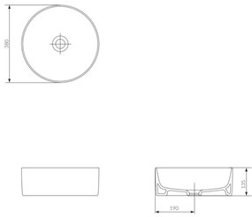 Cersanit K114-020 CREA 38 cm kerámia mosdó, fényes fehér, pultba szerelhető