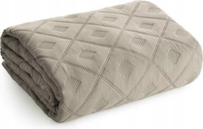 Dekoratív ágytakaró ALARA6 170x210 sötét bézs steppelt geometrikus minta