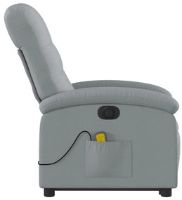 vidaXL világosszürke szövet dönthető elektromos álló masszázsfotel