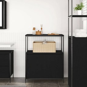 fekete tölgy fürdőszobaszekrény polcokkal 76,5x35x95 cm