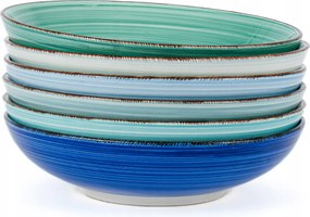 Salátás tálak kerámia kő tálak Azure Aura 23,5 cm x 6 db