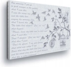 Vászonkép 100x75 Madarak fa ág repülés ének melankólia nyugalom elegancia