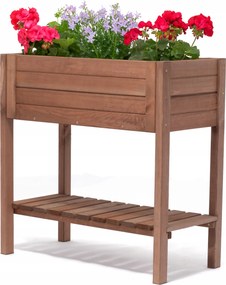 Virágágyás Fa Virágtartó Lábakon Impregnált Kerti Polc