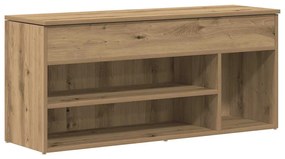 vidaXL kézműves tölgy színű szerelt fa cipőtároló pad 102x30,5x45 cm