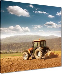 Vászonkép 80x80 Mezőgazdaság traktorral