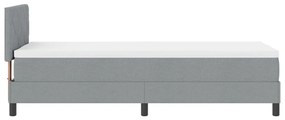 Box Spring Ágy Matraccal &amp; LED Világosszürke 80x200 cm Szövet