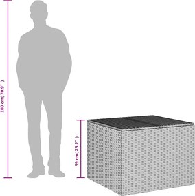 vidaXL vegyes bézs polyrattan kerti tárolóláda 291 L