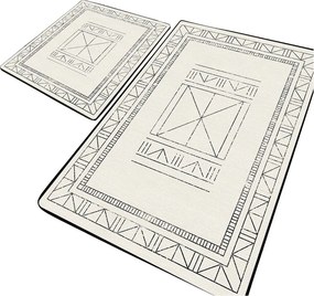 Krémszínű fürdőszobai kilépő szett 2 db-os 60x100 cm Touch – Foutastic