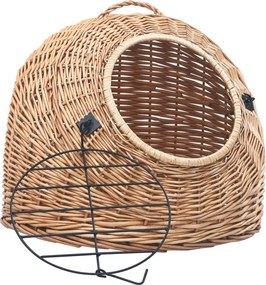 vidaXL természetes fűzfa macskaszállító kosár 50 x 42 x 40 cm