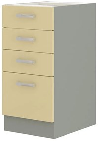 Alsó konyhaszekrény Kelyn 40 D 4S BB (fényes krém + szürke). 1032744