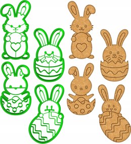 4x Húsvéti mézeskalács formák Húsvéti nyuszi szett XL 4db