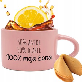 Csésze Rózsaszín 200ml Ajándék Pároknak Feleségem Jóslás Sütemény