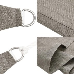 világosszürke négyszögletű HDPE napvitorla 160 g/m² 2,5x4 m