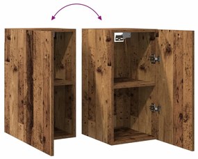 2 db antik fa színű szerelt fa TV-szekrény 30,5 x 30 x 60 cm
