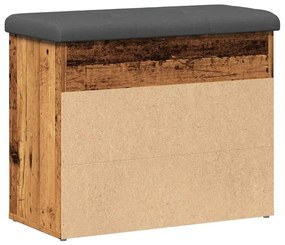 antik fa szerelt fa cipőtároló pad 62x32x50 cm