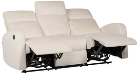 Háromszemélyes fehér bársony elektromosan állítható támlájú kanapé VERDAL Beliani