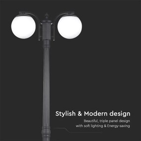 Kültéri lámpa 2xE27/60W/230V IP44 199 cm fekete