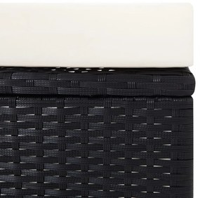 fekete dönthető háttámlás polyrattan kerti szék párnákkal