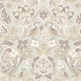 Arthouse Signature 2 Folk Floral bézs-szürke madaras vlies tapéta – 100196AH