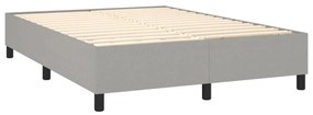 sötétszürke szövet rugós és LED-es ágy matraccal 140x190 cm