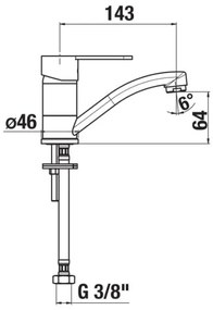JIKA H3511Z10042201 - LYRA mosogató csaptelep, 14,3 cm, fényes króm