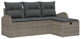 Kerti Kanapé Szett 4 pcs Szürke 179 x 117 x 85 cm Poli rattan