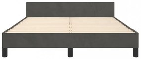 sötétszürke bársony ágykeret matrac nélkül 140x200 cm