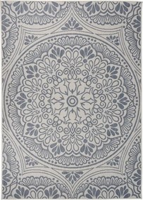 vidaXL kék mintás lapos szövésű kültéri szőnyeg 140 x 200 cm