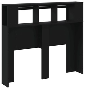 fekete szerelt fa LED-es fejtámla 120x18,5x103,5 cm