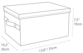 Szürke fedeles textil tárolódoboz 35x19x26 cm Soft Storage – Bigso Box of Sweden