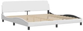 fehér műbőr ágykeret matrac nélkül Hvar 200x200 cm
