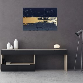 Kép - Kék és arany absztrakció N⁰2 (90x60 cm)