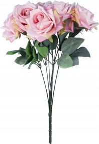 Csokor 9 Rózsa 48CM Világos Rózsa Művirágok Temető Váza Dekoráció