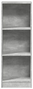 betonszürke szerelt fa könyvespolc 40 x 24 x 109 cm