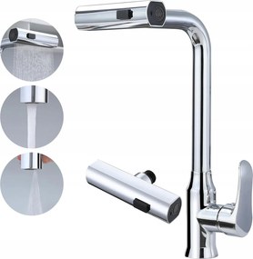 Konyhai Csaptelep Ezüst Kihúzható Hajlékony Kifolyócső Flexibilis