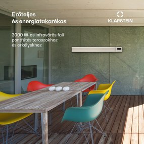 Blumfeldt Cosmic Beam Plus XXL, infravörös hősugárzó, 3000 W, IP44, távirányító, fehér