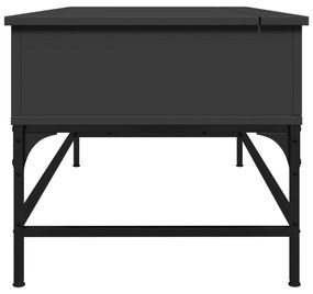 fekete szerelt fa és fém dohányzóasztal 100 x 50 x 45 cm