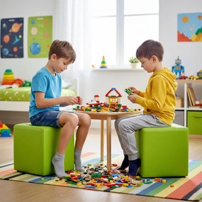 EMI kocka alakú limezöld műbőr babzsákfotel