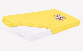 Bébi pamut gumis lepedő 60x120/70x140 - Kisegér mintával
