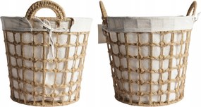 Szennyestartó Kosár 28L Kivehető Betét Fonott Kötél Fürdőszoba Rendszerező Divatos