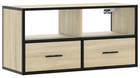 sonoma tölgy színű szerelt fa és fém TV-szekrény 80x31x39,5 cm