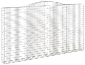 7 db íves horganyzott vas gabion kosár 400x30x220/240 cm