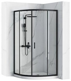 Rea Look, negyedkör alakú zuhanykabin 80x80x190 cm + fehér zuhanytálca, KPL-10006
