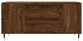 Barna tölgyszínű szerelt fa dohányzóasztal 102 x 44,5 x 50 cm