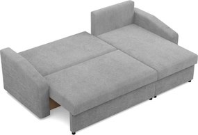 Zeus sarokkanapé, 2 ágyneműtartóval, döntött kartámasz, kordbársony, univerzális oldal, bonell töltet, szürke