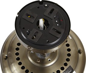 Sárgaréz mennyezeti ventilátor famintával és rattan 108cm húzókapcsolóval - Mistral Majas