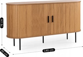 Komoda TRISH 140 cm Dwudrzwiowa Rozsuwana Dąb