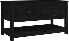 vidaXL fekete tömör fenyőfa dohányzóasztal 102 x 49 x 55 cm